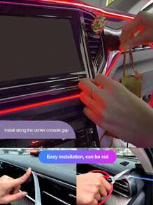 2M Solid Color Car Atmosphere Light, Easy Installation USB Interface - Purple/Dark Blue/Ice Blue/Red - Red - View 4