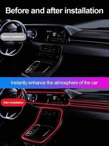 2M Solid Color Car Atmosphere Light, Easy Installation USB Interface - Purple/Dark Blue/Ice Blue/Red - Red - View 7