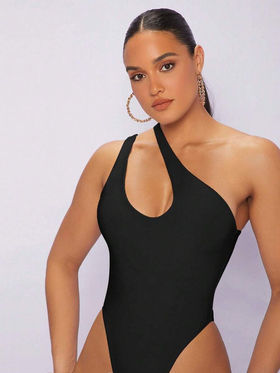 Silquee Body de un hombro con abertura - Negro - Ver 1