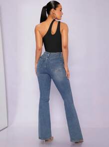 Silquee Body de un hombro con abertura - Negro - Ver 2