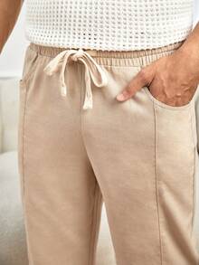GENTILAND Nam Chất rắn Quần chân thẳng - Màu Khaki - Xem 6