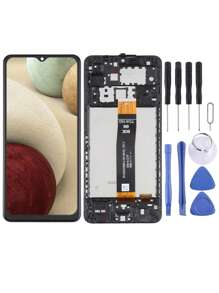 原裝液晶屏兼容三星Galaxy A12 Nacho SM-A127F數字轉換器全組裝帶邊框 - 黑色 - 查看 1