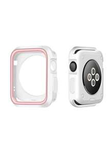 雙色鏤空TPR聚氨酯手錶殼適用於Apple Watch - 白色 - 查看 1