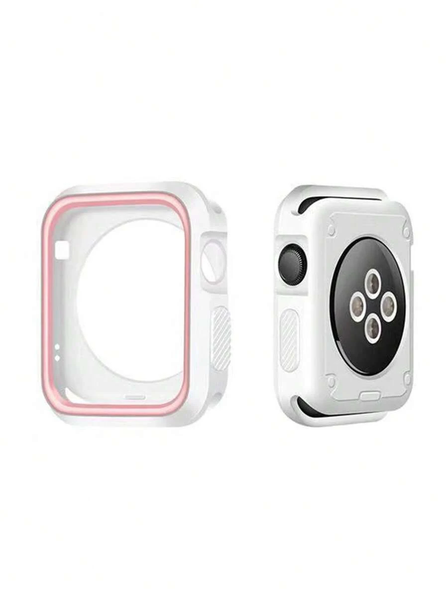 雙色鏤空TPR聚氨酯手錶殼適用於Apple Watch - 白色 - 查看 1