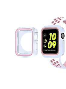 雙色鏤空TPR聚氨酯手錶殼適用於Apple Watch - 白色 - 查看 5