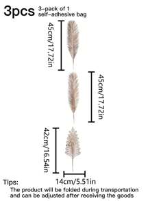 3 piezas de hojas artificiales, hojas falsas de plástico dorado para decoración del hogar, Día de San Valentín, regalo - Dorado - Ver 4