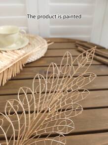 3 piezas de hojas artificiales, hojas falsas de plástico dorado para decoración del hogar, Día de San Valentín, regalo - Dorado - Ver 5