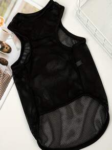 1 gói áo phông thú cưng có chữ, quần áo thú cưng màu đen dễ thương - màu đen - Xem 2