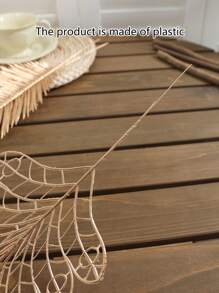 3 piezas de hojas artificiales, hojas falsas de plástico dorado para decoración del hogar, Día de San Valentín, regalo - Dorado - Ver 6