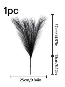 1 Giả Cỏ Pampas, Đen Lông Tơ Nhân Tạo Bulrush Cỏ Sậy, Cho Bình Chất Độn Trang Trại Nhà Trang Trí Lễ Cưới - màu đen - Xem 3