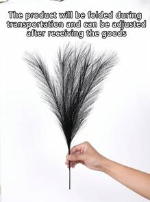 1 Giả Cỏ Pampas, Đen Lông Tơ Nhân Tạo Bulrush Cỏ Sậy, Cho Bình Chất Độn Trang Trại Nhà Trang Trí Lễ Cưới - màu đen - Xem 5