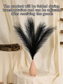 1 Giả Cỏ Pampas, Đen Lông Tơ Nhân Tạo Bulrush Cỏ Sậy, Cho Bình Chất Độn Trang Trại Nhà Trang Trí Lễ Cưới - màu đen - Xem 7