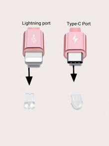 Rhinestone Hamsa Hand Design Phone Charger Port Dust Plug - Silver - View 3