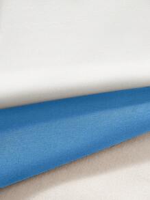 SHEIN Unity Bộ đồ hai mảnh nữ Dây kéo Túi Khối Màu Lá thư Giải trí - Màu xanh lam - Xem 4