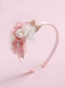 1 băng đô trang trí hoa và ngọc trai giả cho bé gái để trang trí tóc - Nhiều màu - Xem 1