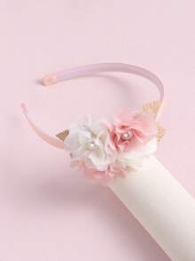 1 băng đô trang trí hoa và ngọc trai giả cho bé gái để trang trí tóc - Nhiều màu - Xem 3