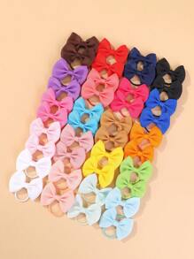 bilicaca 40入組女孩蝴蝶結裝飾髮圈適用於頭髮裝飾用品 - 彩色 - 查看 2