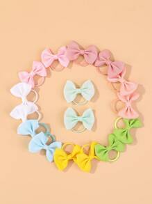 bilicaca 40入組女孩蝴蝶結裝飾髮圈適用於頭髮裝飾用品 - 彩色 - 查看 4