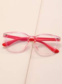 Chicas 1 par Gafas remache adorno de marco geométrico para vida diaria - Rojo - Ver 1