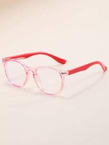 Chicas 1 par Gafas remache adorno de marco geométrico para vida diaria - Rojo - Ver 2