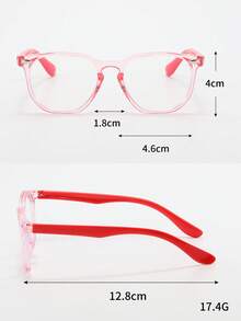Chicas 1 par Gafas remache adorno de marco geométrico para vida diaria - Rojo - Ver 4