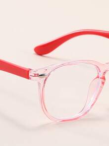 Chicas 1 par Gafas remache adorno de marco geométrico para vida diaria - Rojo - Ver 5