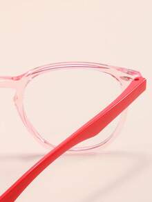 Chicas 1 par Gafas remache adorno de marco geométrico para vida diaria - Rojo - Ver 6