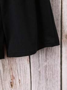 SHEIN 女孩標語圖案T恤和短褲