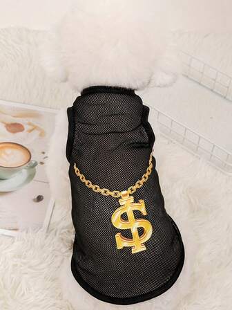 1入組項鍊圖案透氣寵物背心適用於小狗和貓