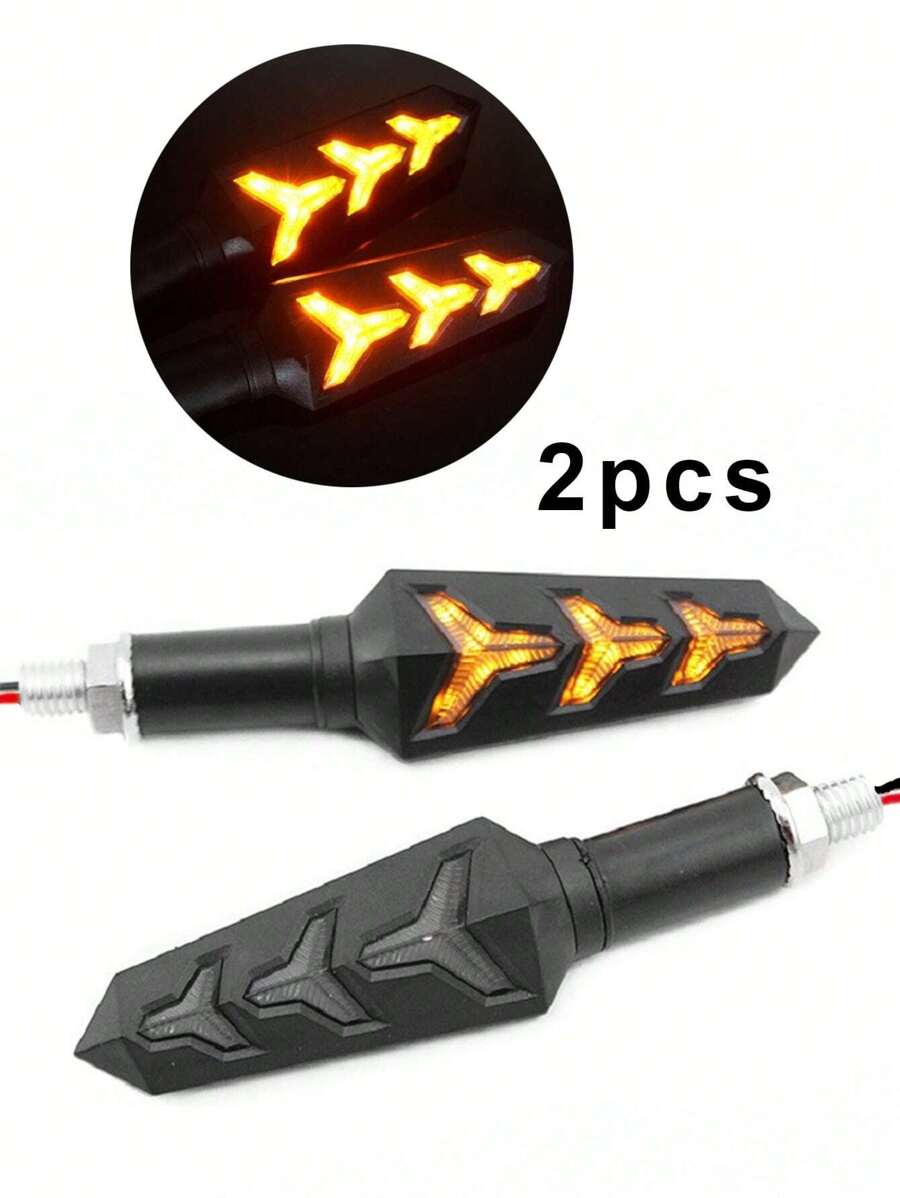 2入組12VY形ABS摩托車LED轉動信號燈 - 彩色 - 查看 1