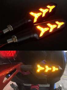 2入組12VY形ABS摩托車LED轉動信號燈 - 彩色 - 查看 2