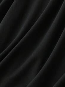 SHEIN LUNE 大碼字母圖案T恤連衣裙 - 黑色 - 查看 3