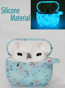 Ốp lưng silicon phát sáng hoa văn tại chỗ Tương thích với AirPods - Màu xanh lam - Xem 1