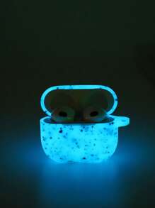 Ốp lưng silicon phát sáng hoa văn tại chỗ Tương thích với AirPods - Màu xanh lam - Xem 2