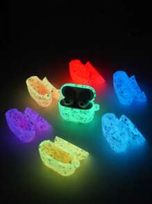 Ốp lưng silicon phát sáng hoa văn tại chỗ Tương thích với AirPods - Màu xanh lam - Xem 5