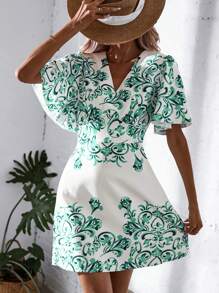 SHEIN LUNE Đầm Bộ lạc Boho - màu xanh lá - Xem 6