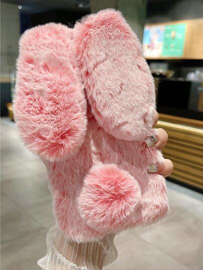 غطاء هاتف أنيق ورائج من Fluffy باللون الوردي ، مثالي كهدية للأخوات ، متوافق مع أجهزة Apple و Samsung و Huawei و Xiaomi و Redmi و OPPO و VIVO