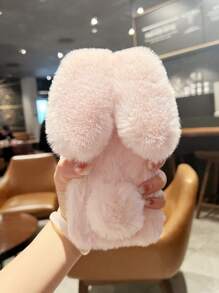 1 Ốp lưng thỏ bông dễ thương, tương thích với Apple///Redmi//Oppo/Vivo, tuyệt vời để làm quà tặng cho chị em gái - Hồng - Xem 1