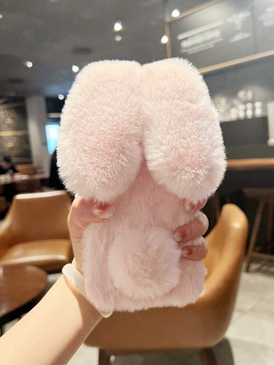 1 Ốp lưng thỏ bông dễ thương, tương thích với Apple///Redmi//Oppo/Vivo, tuyệt vời để làm quà tặng cho chị em gái - Hồng - Xem 1