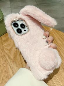 1 Ốp lưng thỏ bông dễ thương, tương thích với Apple///Redmi//Oppo/Vivo, tuyệt vời để làm quà tặng cho chị em gái - Hồng - Xem 4