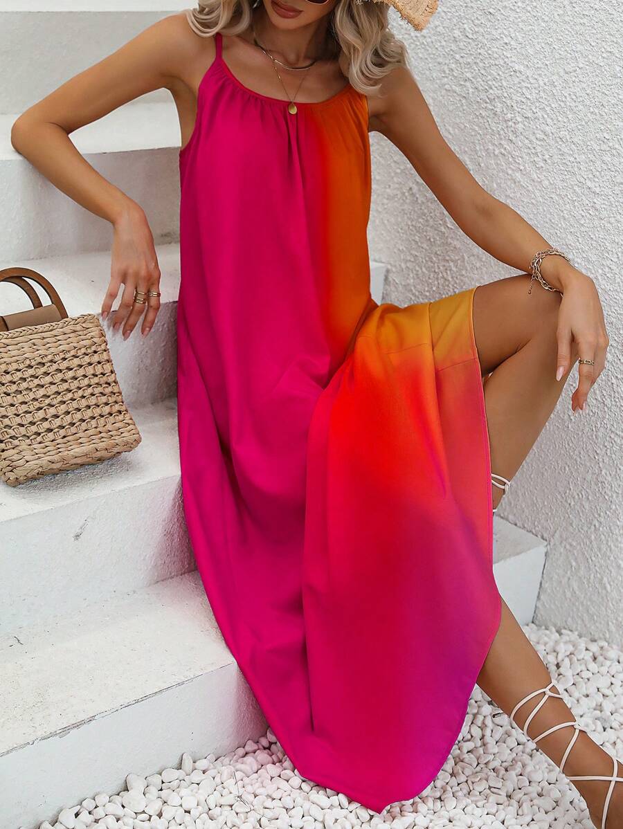 SHEIN VCAY Ombre Print Cami Dress - Multicolor - View 1