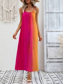 SHEIN VCAY Ombre Print Cami Dress - Multicolor - View 3