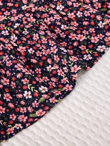 青少年女孩碎花荷葉邊半身裙