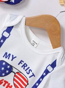 SHEIN Baby Amerikanisch Muster, Body mit & Shorts mit