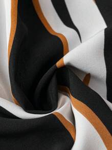 SHEIN Clasi Quần Plus Size Dải chun Sọc Giải trí - Nhiều màu - Xem 4