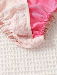 小女童雙色前蝴蝶結挖肩上衣和破洞毛邊短褲 - 彩色 - 查看 5