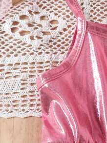 SHEIN Toddler Girls Solid Cami Dress - Pink - View 5