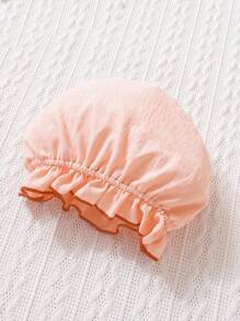 SHEIN Đứa bé gái Thêu hoa Viền Ruffle Áo liền quần & Mũ - Hồng - Xem 7