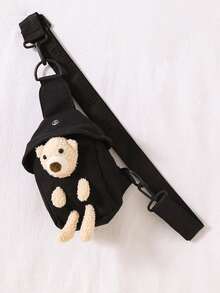 男嬰卡通圖案T恤和短褲和熊貼布組合包