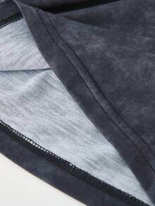 SHEIN 少女時尚花&字母格紋短袖t恤,圓領設計,1件 - 深灰色 - 查看 6